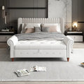 63-Inch Tufted Storage Ottoman Bench with Rolled Arms