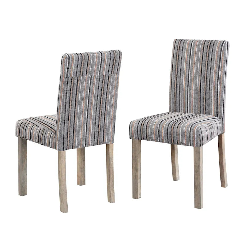 Boucle Upholstered Dining Chairs with Driftwood Legs, Set of 2