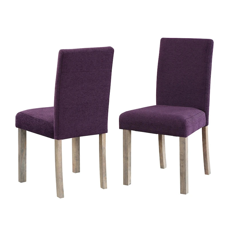 Boucle Upholstered Dining Chairs with Driftwood Legs, Set of 2