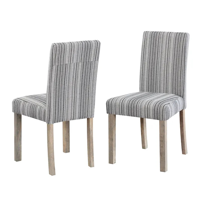 Boucle Upholstered Dining Chairs with Driftwood Legs, Set of 2