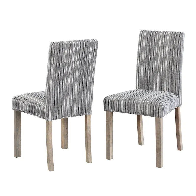Boucle Upholstered Dining Chairs with Driftwood Legs, Set of 2