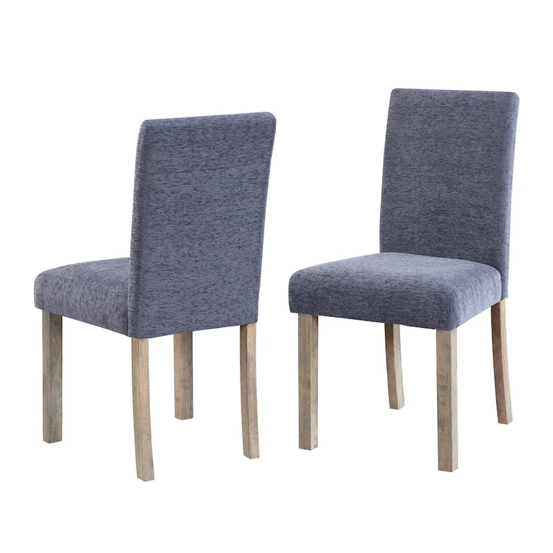 Boucle Upholstered Dining Chairs with Driftwood Legs, Set of 2
