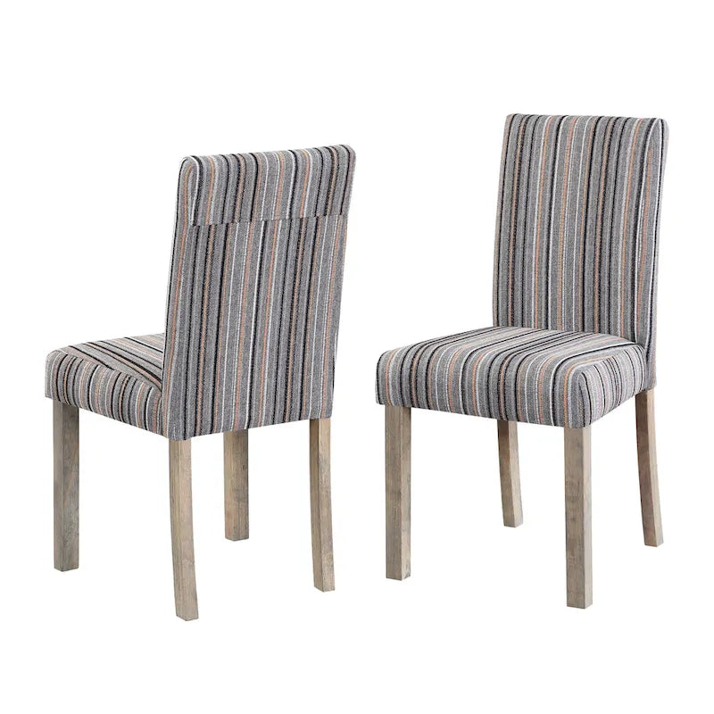 Boucle Upholstered Dining Chairs with Driftwood Legs, Set of 2