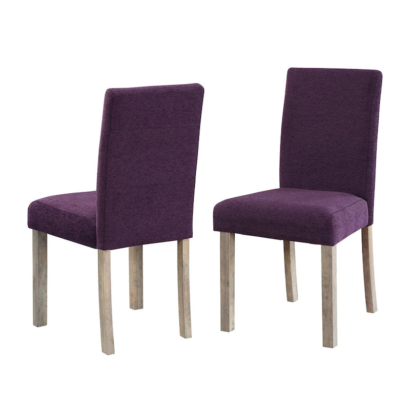 Boucle Upholstered Dining Chairs with Driftwood Legs, Set of 2