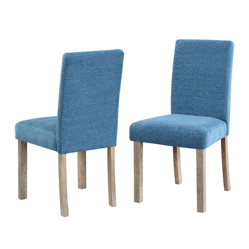 Boucle Upholstered Dining Chairs with Driftwood Legs, Set of 2