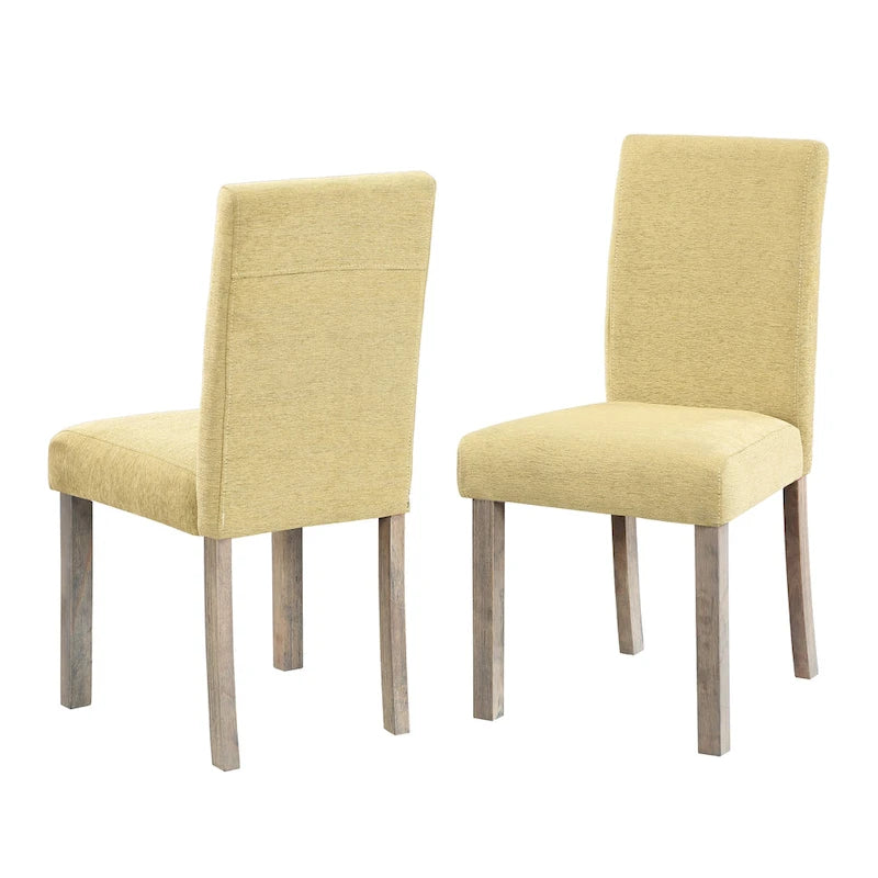 Boucle Upholstered Dining Chairs with Driftwood Legs, Set of 2
