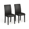 Leatherette Parson Dining Chairs with Wood Legs and Curved Back, Set of 2