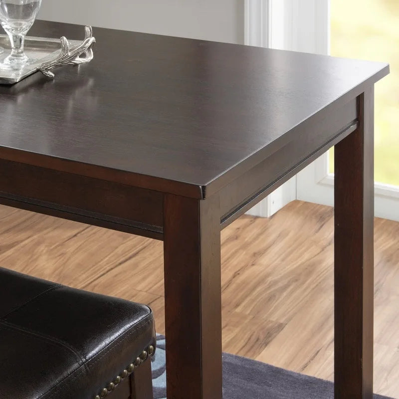 36-Inch Counter Height Pub Table with Solid Rubberwood Base, Seats 4