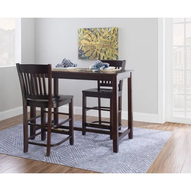 36-Inch Counter Height Pub Table with Solid Rubberwood Base, Seats 4