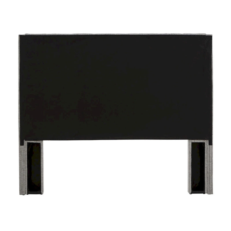 Full Size Wingback Button-Tufted Headboard with Linen Upholstery and Poplar Wood Frame