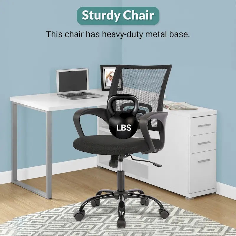 Ergonomic Mesh Back Swivel Office Chair with Adjustable Height and Rocking Function