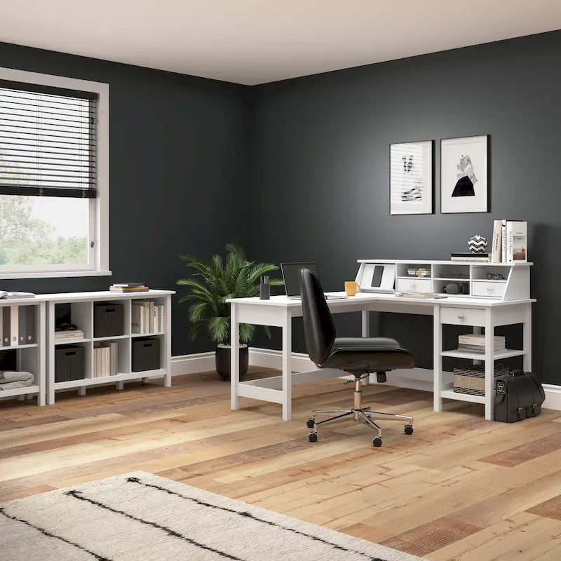 54-Inch Computer Desk with File Drawer, Keyboard Tray, and Box Drawer