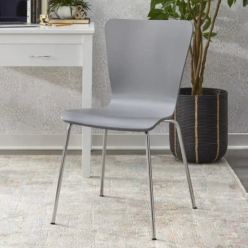 Retro Hourglass Bentwood Chair with Chrome Metal Legs
