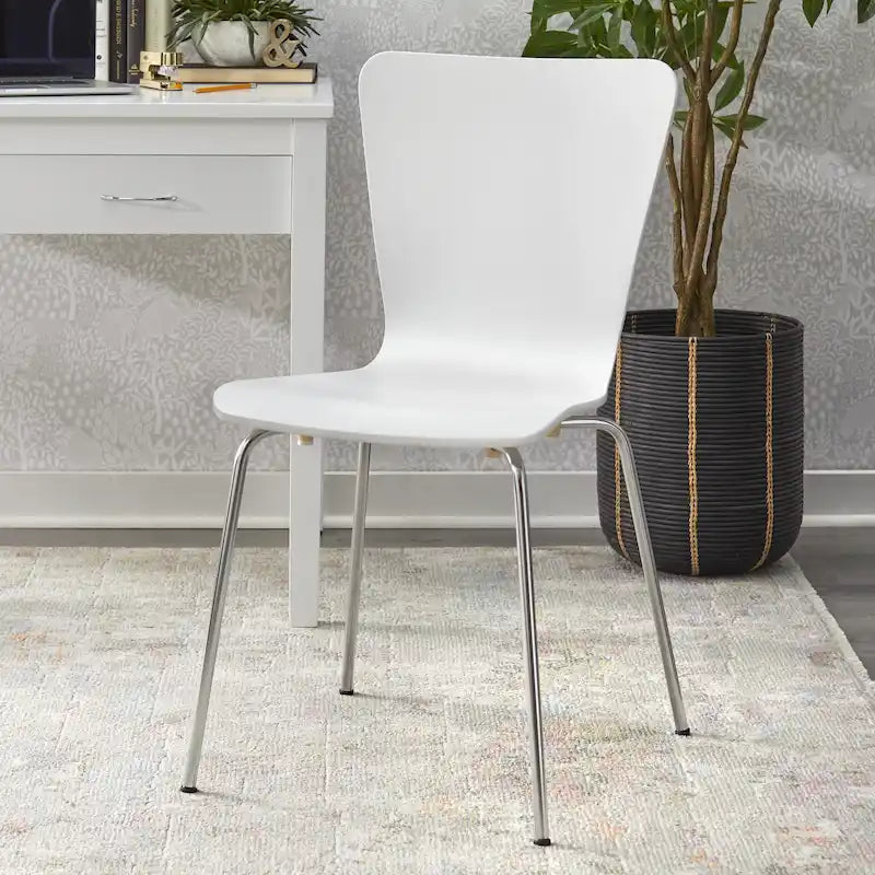 Retro Hourglass Bentwood Chair with Chrome Metal Legs