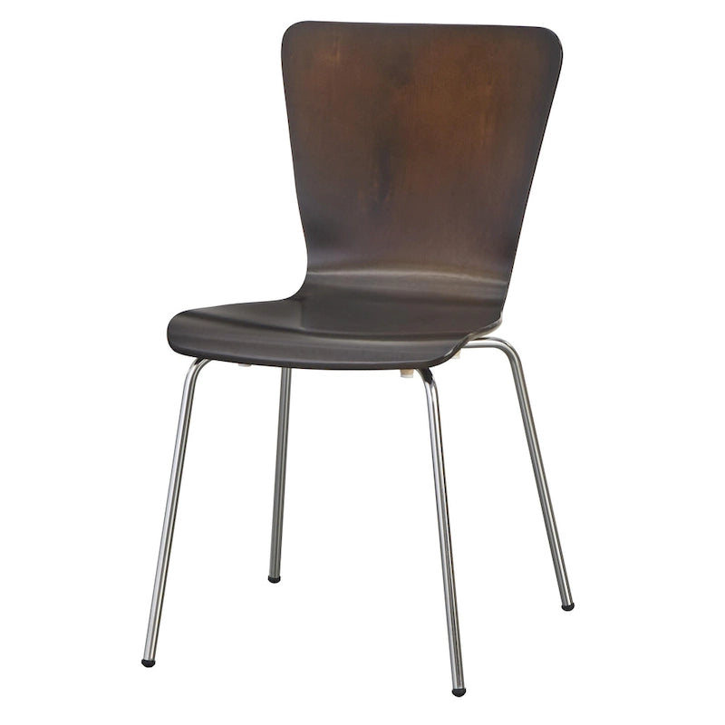 Retro Hourglass Bentwood Chair with Chrome Metal Legs
