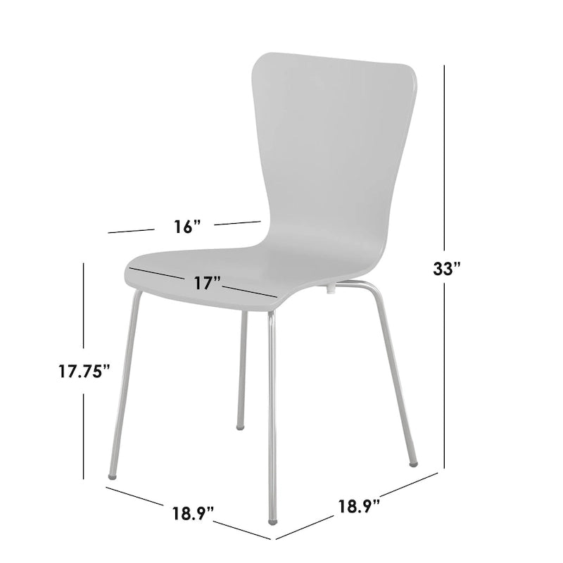 Retro Hourglass Bentwood Chair with Chrome Metal Legs