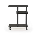 U-Shape Sofa Side Table with Open Shelves and Caster Wheels