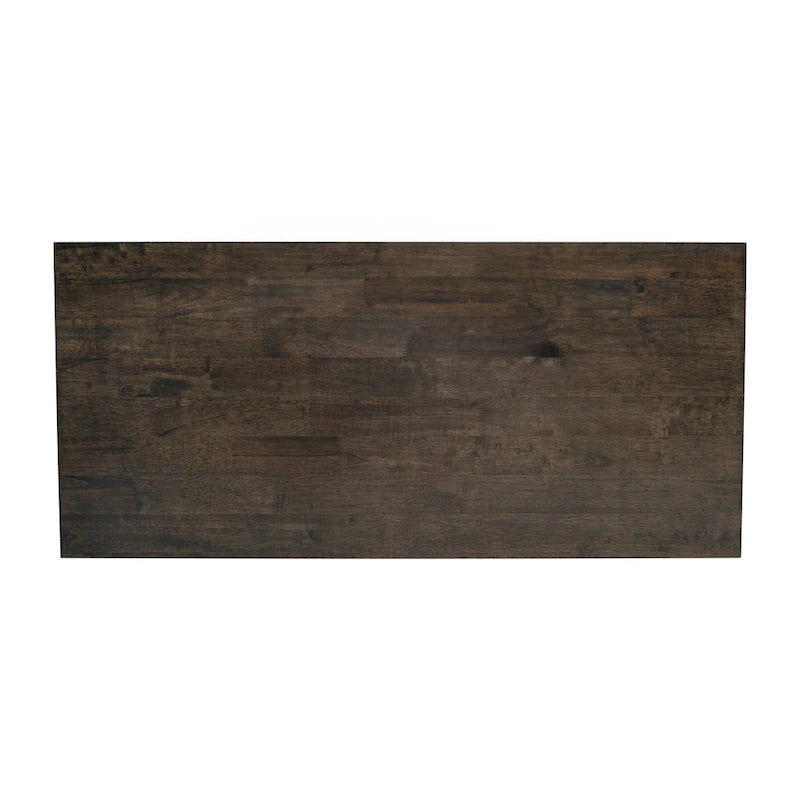 Solid Wood Farmhouse Coffee Table with X-Frame and Lower Storage Shelf
