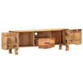Solid Wood TV Stand with 2 Doors, 1 Drawer and Open Compartment, 45-Inch