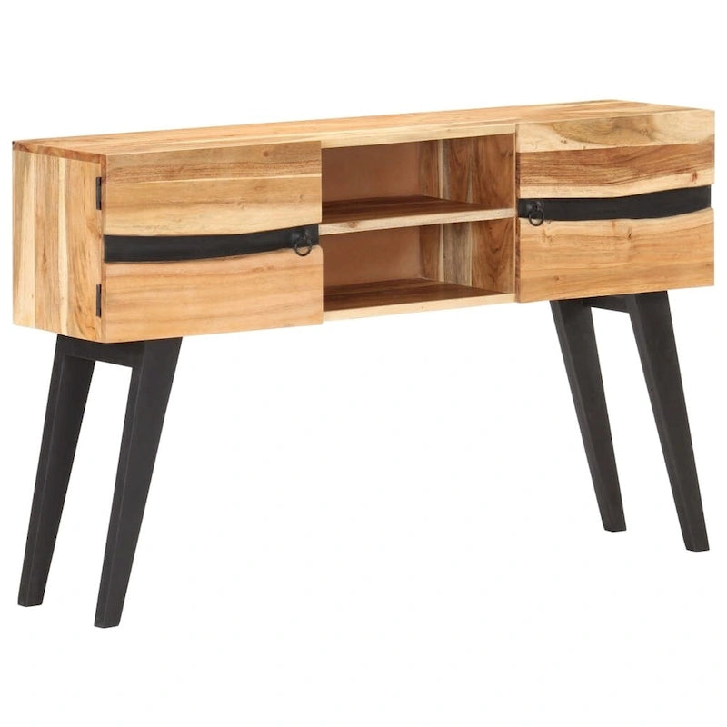 Solid Acacia Wood Sideboard with 2 Doors and 2 Compartments, 47-Inch