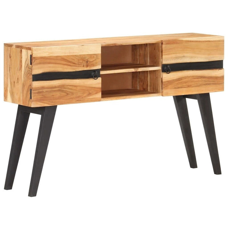 Solid Acacia Wood Sideboard with 2 Doors and 2 Compartments, 47-Inch