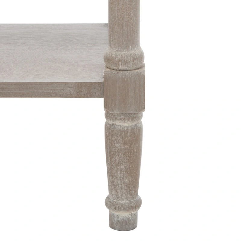Distressed Black Console Table with Rattan Drawers and Lower Shelf, 44x13x32 Inch