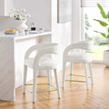 Velvet Counter Stools with Dense Foam Padding, Set of 2
