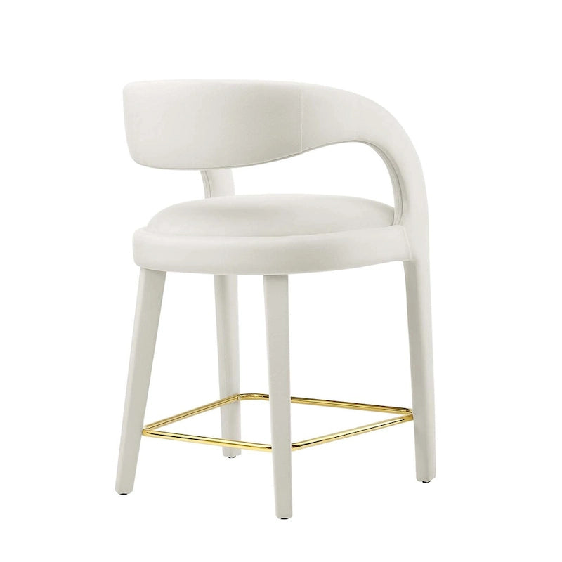 Velvet Counter Stools with Dense Foam Padding, Set of 2