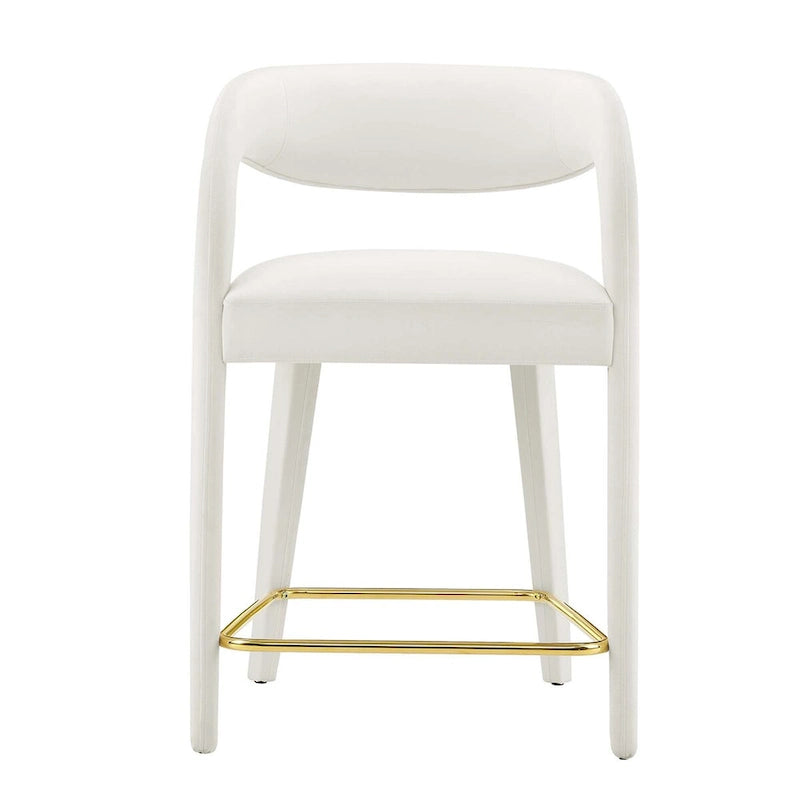 Velvet Counter Stools with Dense Foam Padding, Set of 2