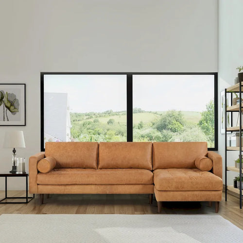 Poly & Bark Napa 104.5 Right-facing Sectional Sofa - Full Grain Genuine Italian Leather