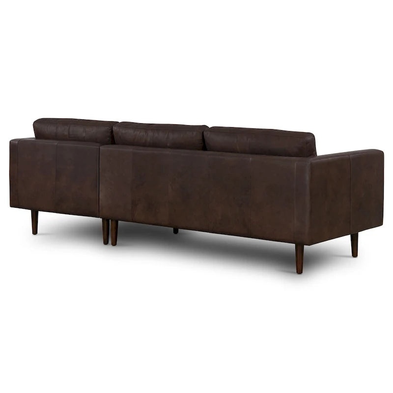 104-Inch Right-Facing Sectional Sofa in Full-Grain Italian Leather with Chaise
