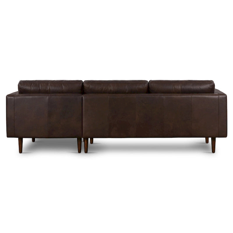 104-Inch Right-Facing Sectional Sofa in Full-Grain Italian Leather with Chaise