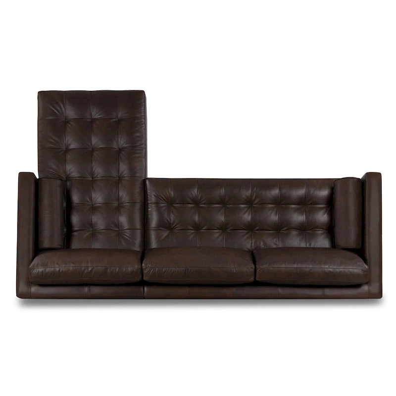 104-Inch Right-Facing Sectional Sofa in Full-Grain Italian Leather with Chaise