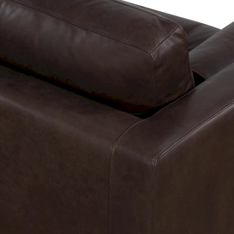 104-Inch Right-Facing Sectional Sofa in Full-Grain Italian Leather with Chaise