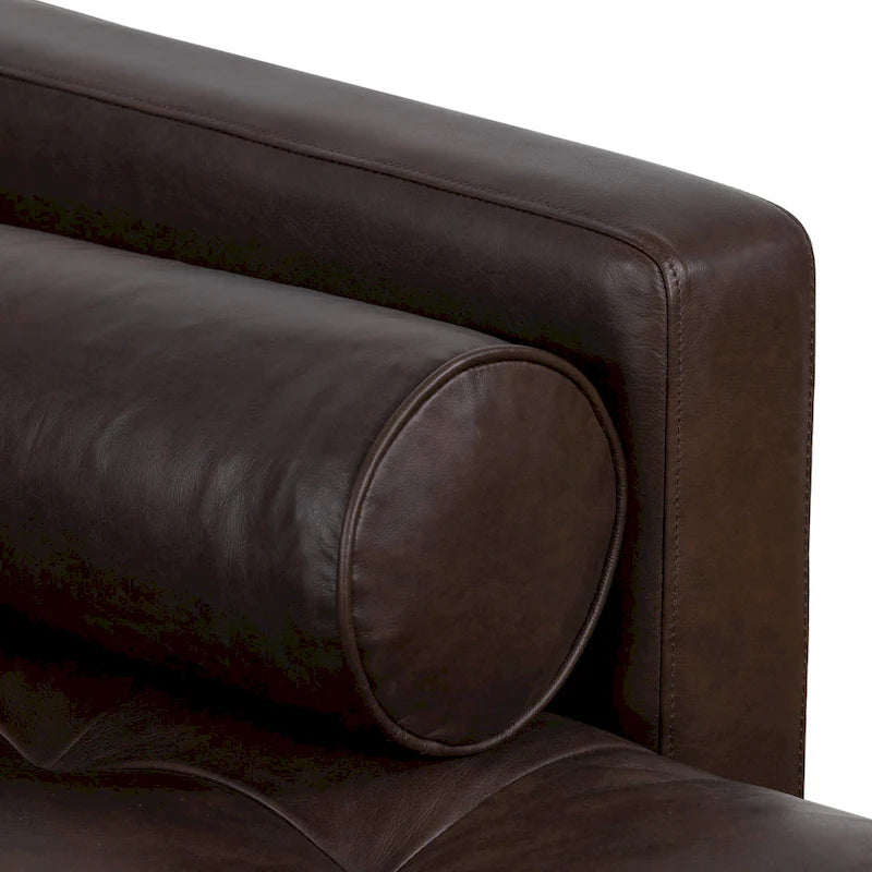 104-Inch Right-Facing Sectional Sofa in Full-Grain Italian Leather with Chaise