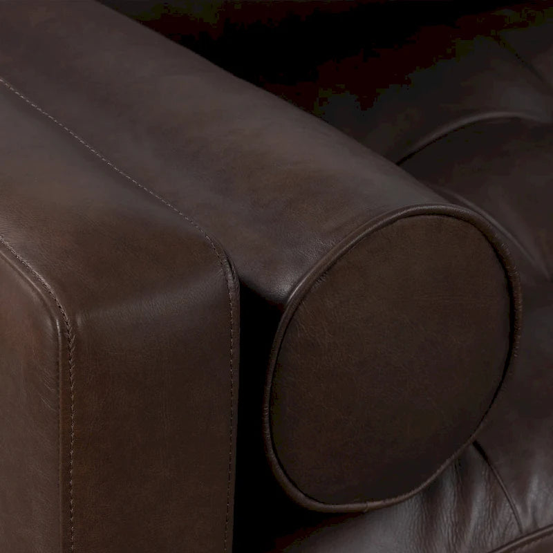 104-Inch Right-Facing Sectional Sofa in Full-Grain Italian Leather with Chaise