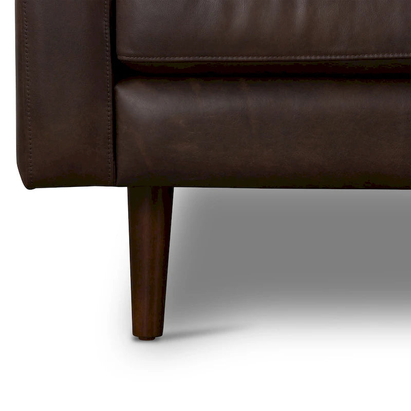 104-Inch Right-Facing Sectional Sofa in Full-Grain Italian Leather with Chaise