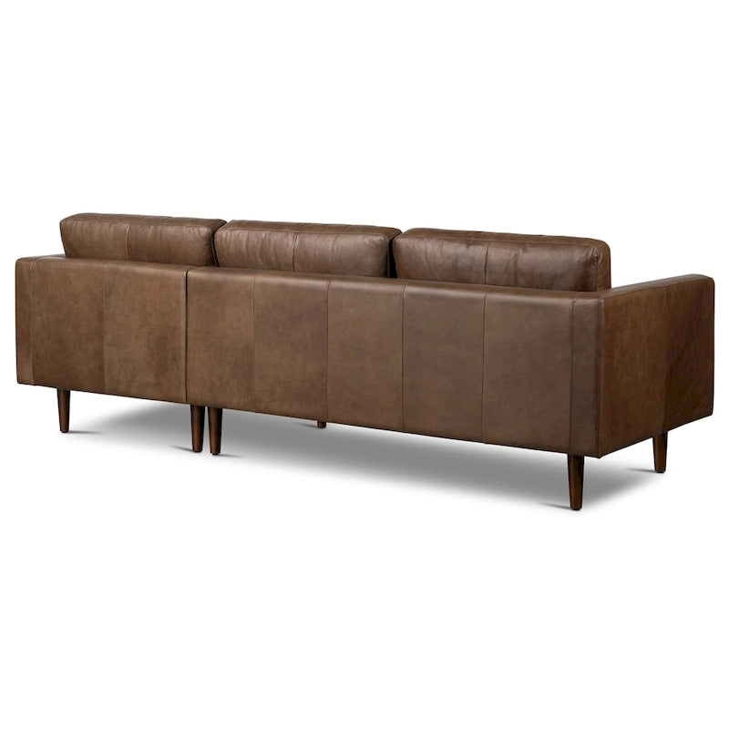104-Inch Right-Facing Sectional Sofa in Full-Grain Italian Leather with Chaise