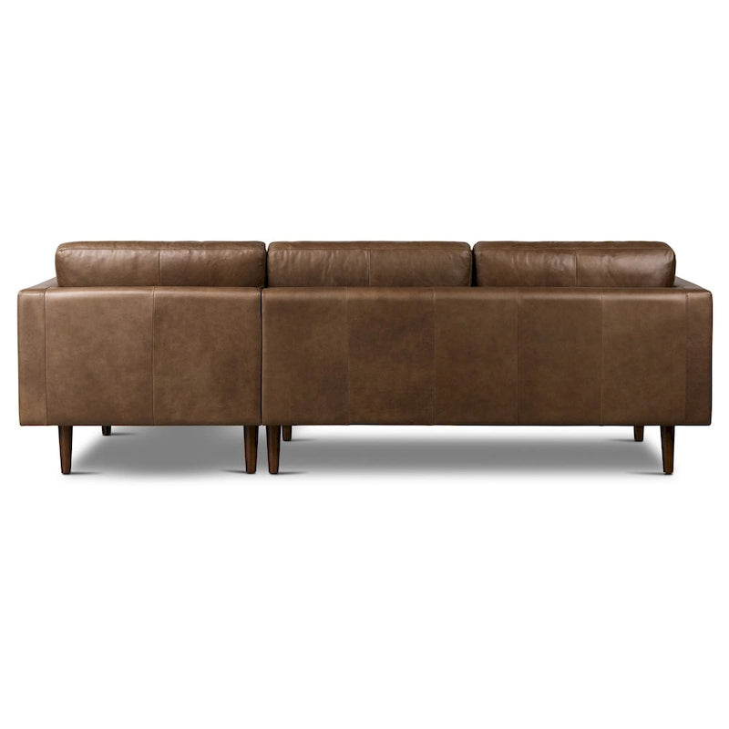 104-Inch Right-Facing Sectional Sofa in Full-Grain Italian Leather with Chaise