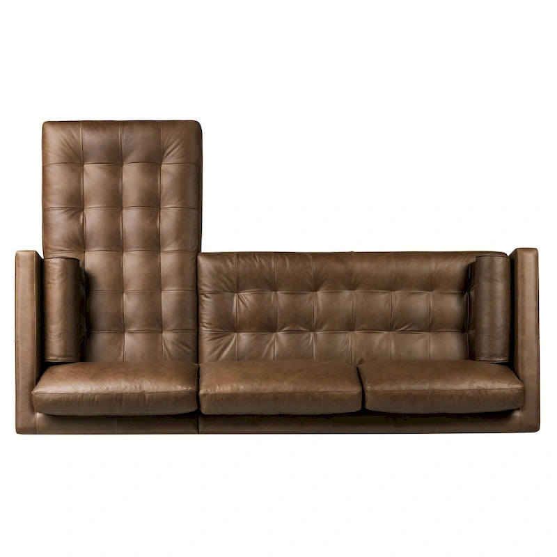 104-Inch Right-Facing Sectional Sofa in Full-Grain Italian Leather with Chaise