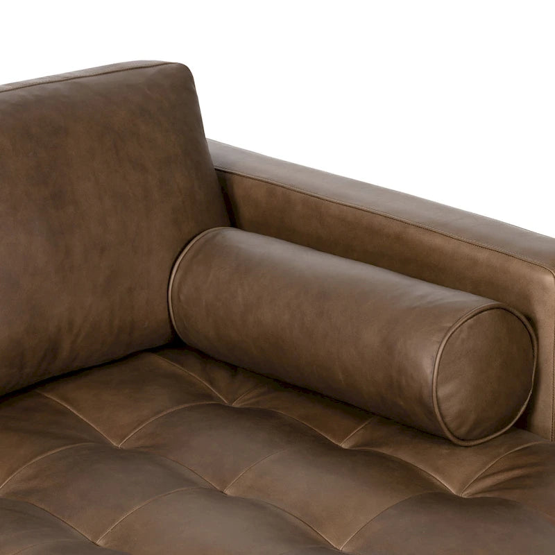 104-Inch Right-Facing Sectional Sofa in Full-Grain Italian Leather with Chaise