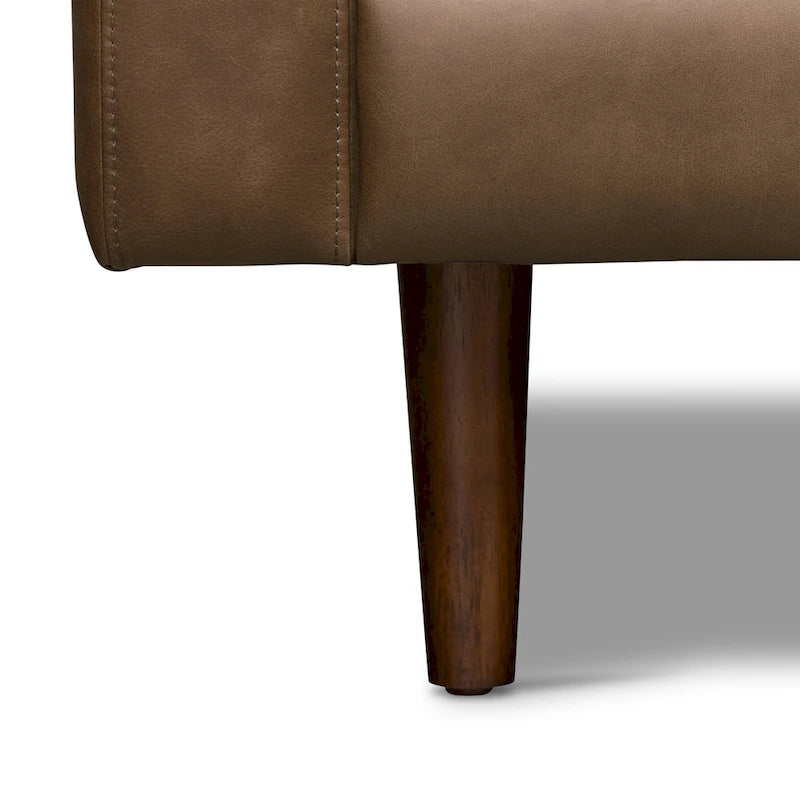 104-Inch Right-Facing Sectional Sofa in Full-Grain Italian Leather with Chaise