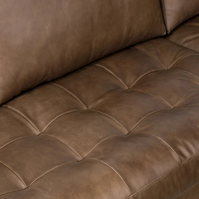 104-Inch Right-Facing Sectional Sofa in Full-Grain Italian Leather with Chaise