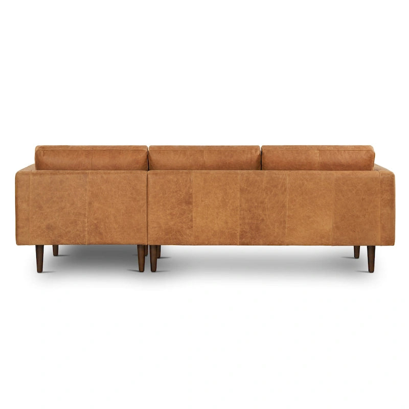 104-Inch Right-Facing Sectional Sofa in Full-Grain Italian Leather with Chaise