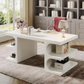 62-Inch Executive Computer Desk with 3 Storage Shelves