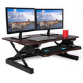 Electric Height Adjustable Sit to Stand Desk Riser with Dual Monitor Support