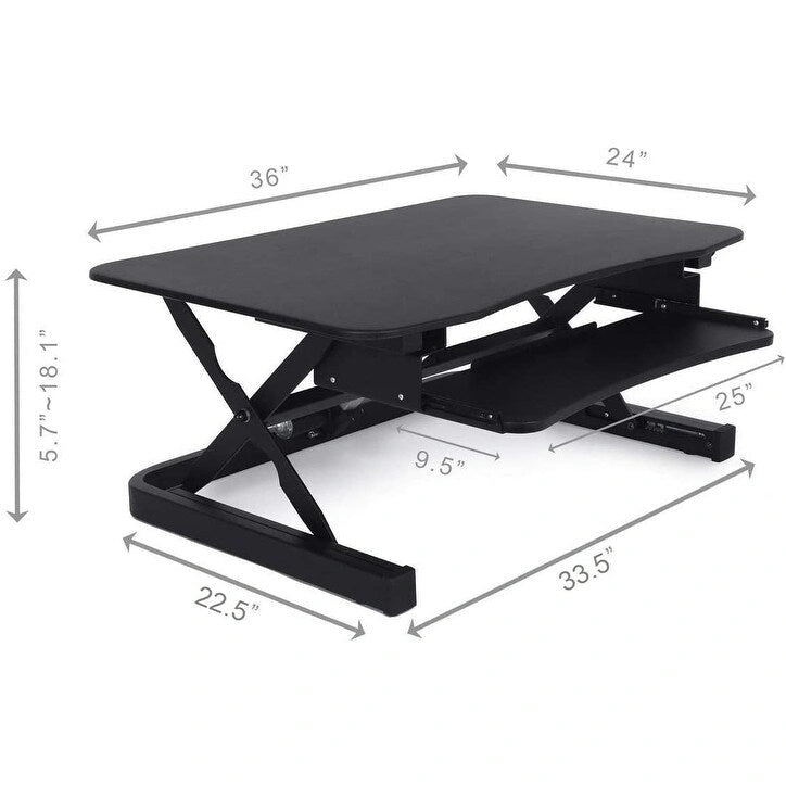 Electric Height Adjustable Sit to Stand Desk Riser with Dual Monitor Support