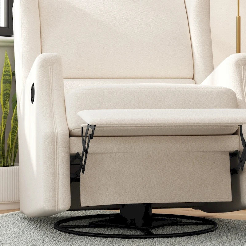Wingback Manual Recliner Rocking Swivel Glider Chair, 3-Position, 360 Degree