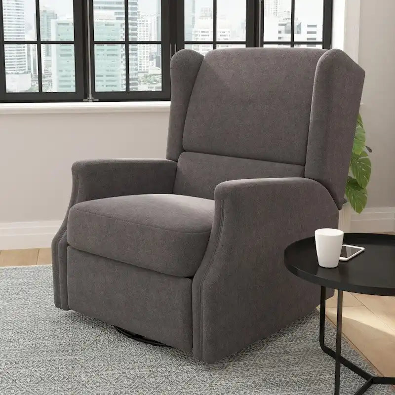 Wingback Manual Recliner Rocking Swivel Glider Chair, 3-Position, 360 Degree