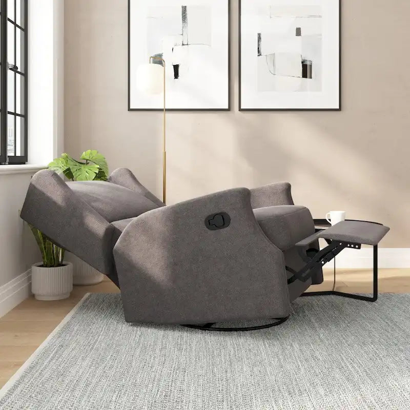 Wingback Manual Recliner Rocking Swivel Glider Chair, 3-Position, 360 Degree